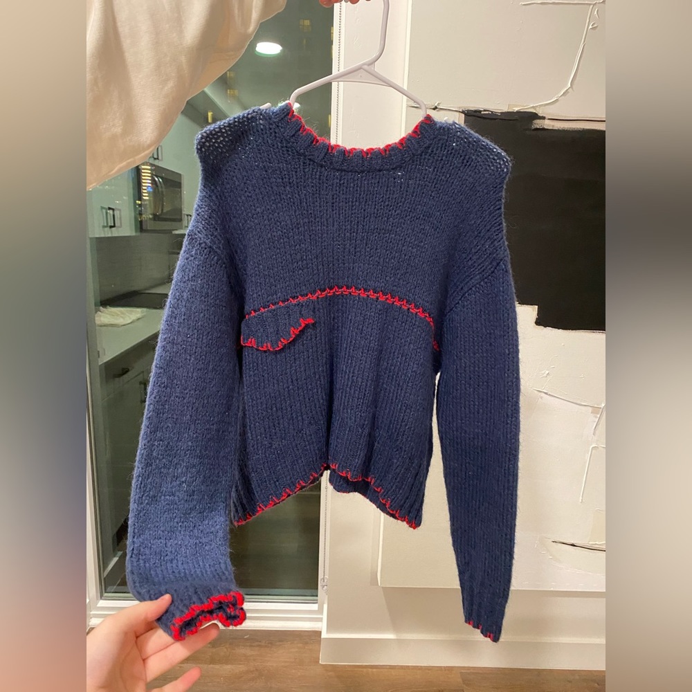 Blue and Red Zara Sweater